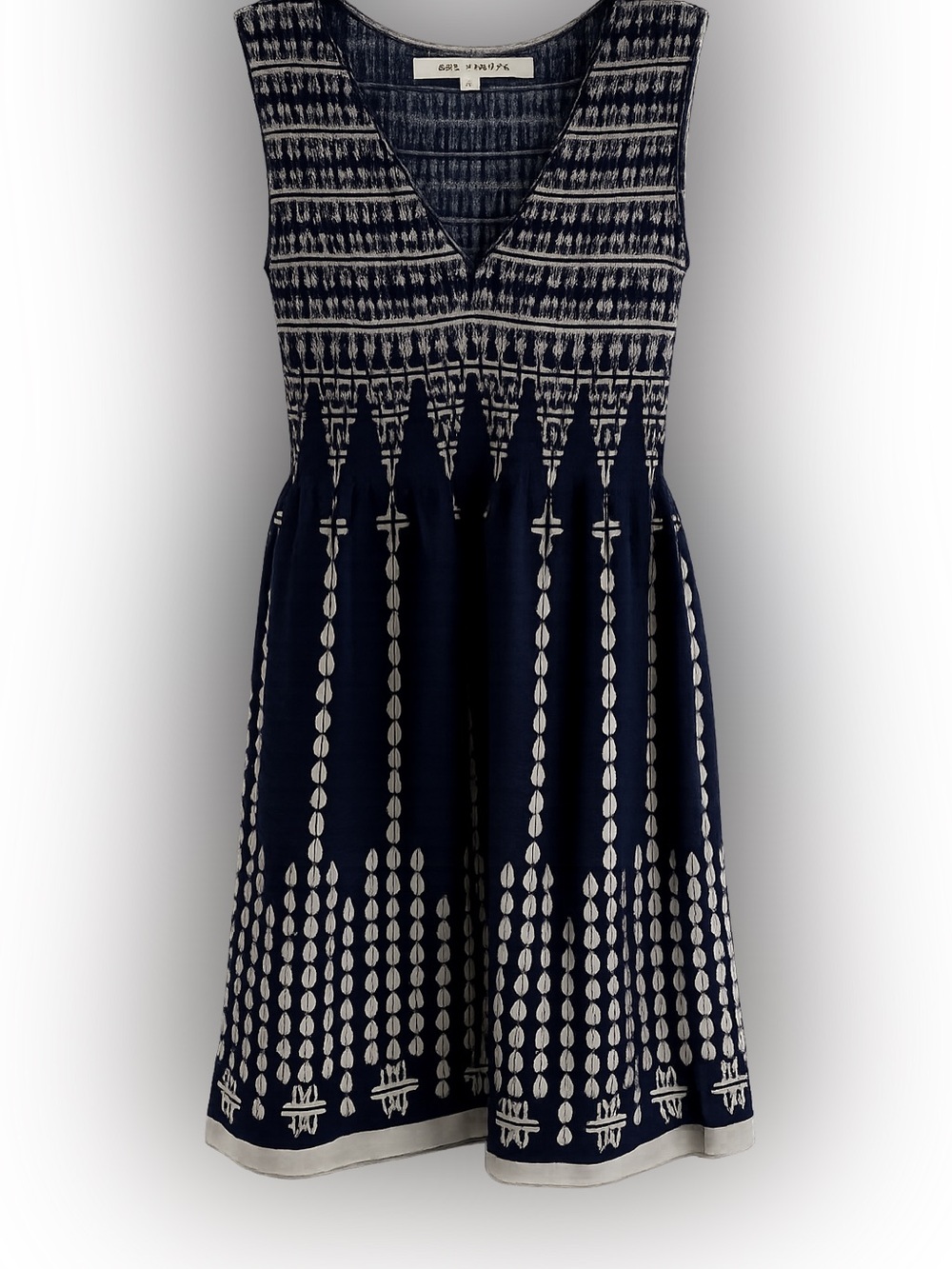 MAX STUDIO Fit and Flare, Smocked Mini Dress, Navy xs